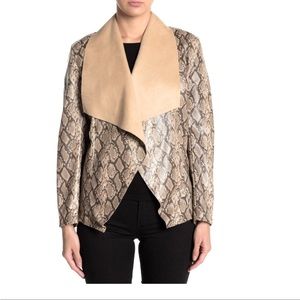 NWT Tahari Faux-Leather Moto Jacket vegan snakeskin reptile